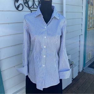 ANN TAYLOR FACTORY Collared Button Down Shirt (doesn't open; fabric sewn down.)